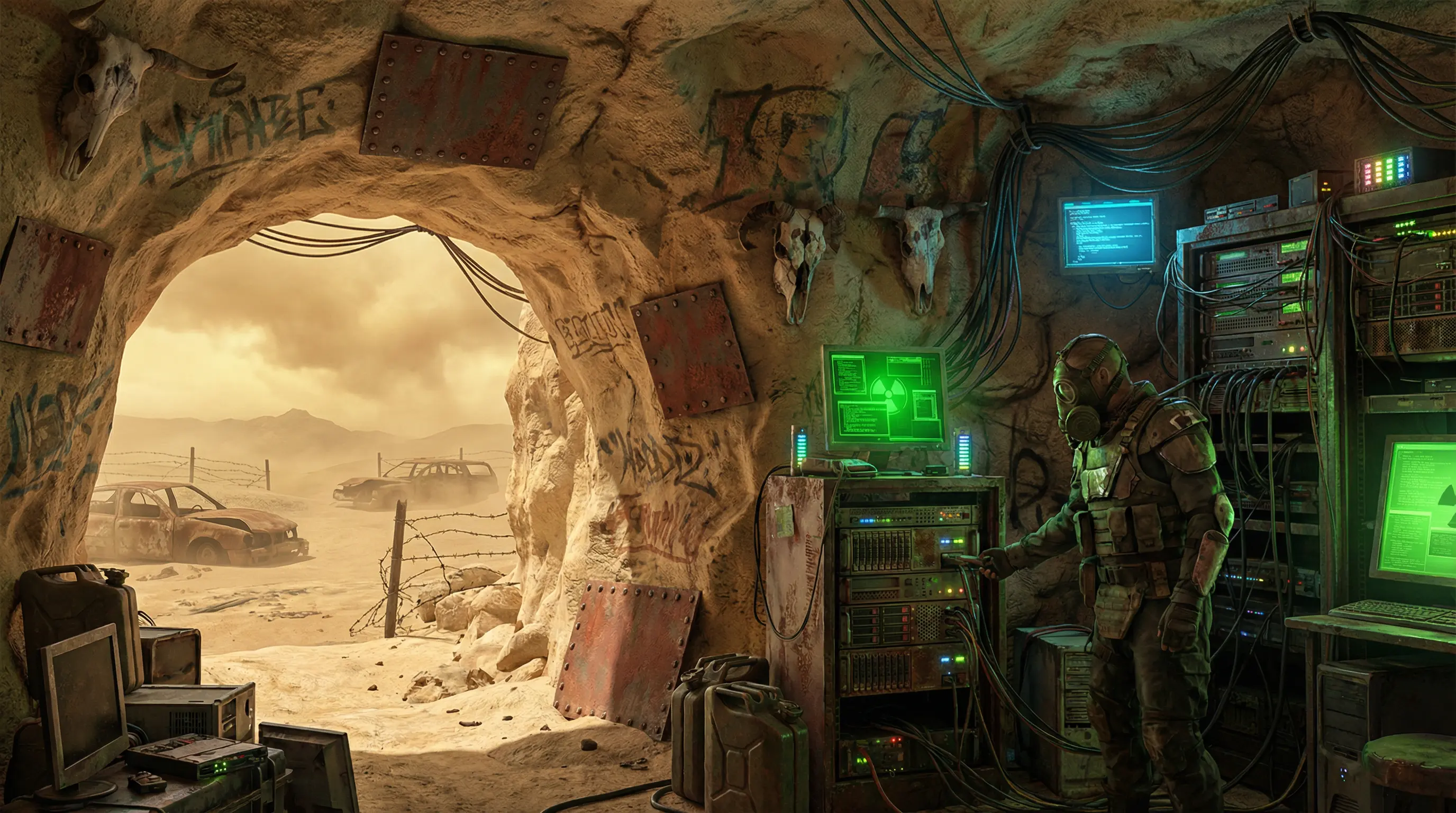 隐藏在洞穴中的高科技服务器室