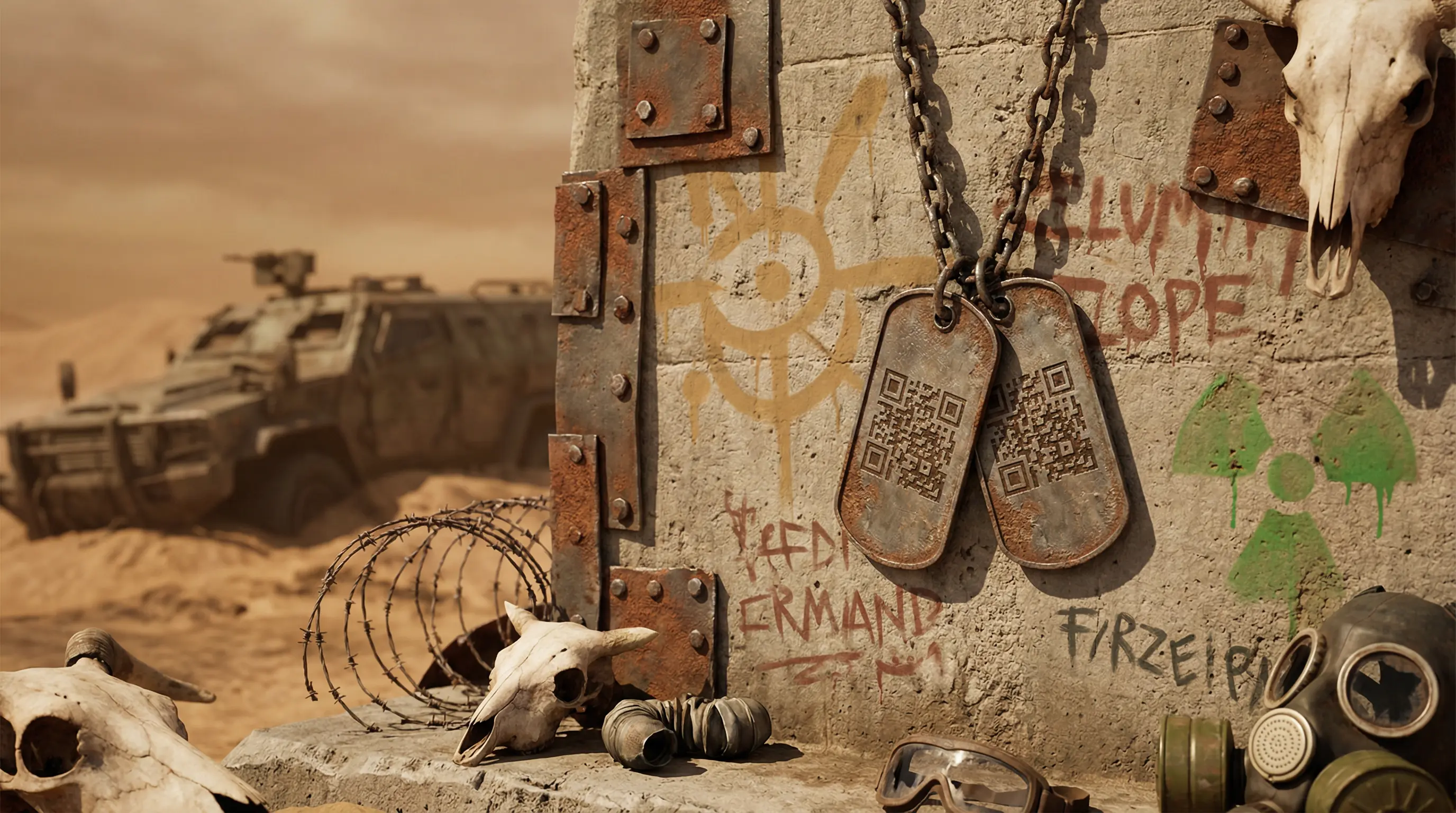 生锈的金属狗牌样式APP下载二维码