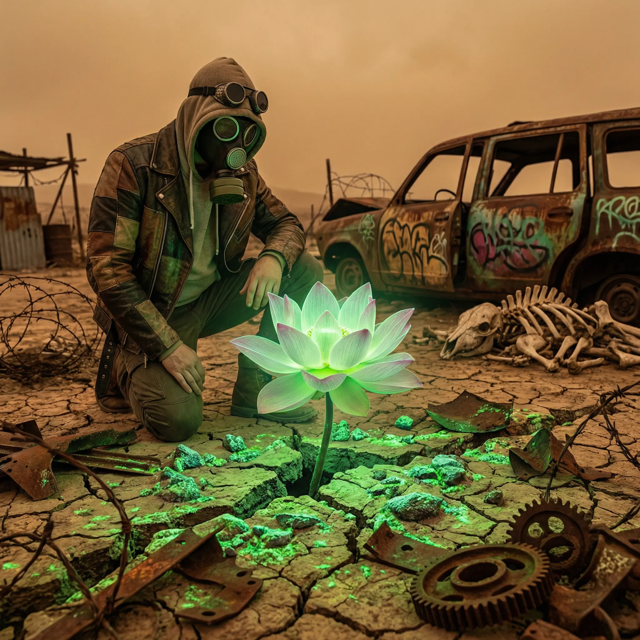 辐射土地上绽放的幸运莲花